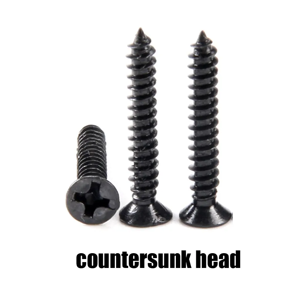 

100 шт. саморезы TINGGOO по дереву черные стальные мини Phillips