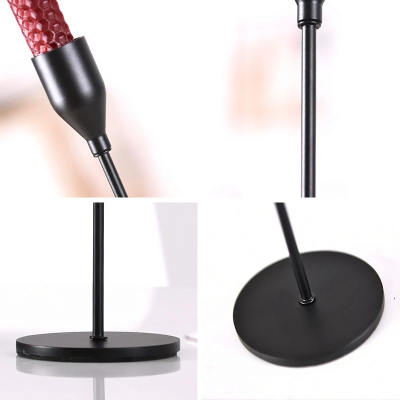 

3 Pcs/ Set American Black Metal Candle Holder Simple Wedding Decoration Bar Party Living Room Decoration Home Decoration