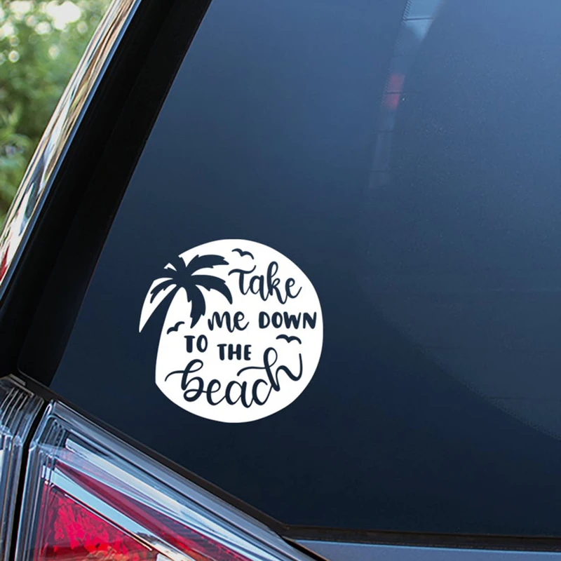 Черная/серебряная летняя Праздничная наклейка на автомобиль Take Me To The Beach Decal