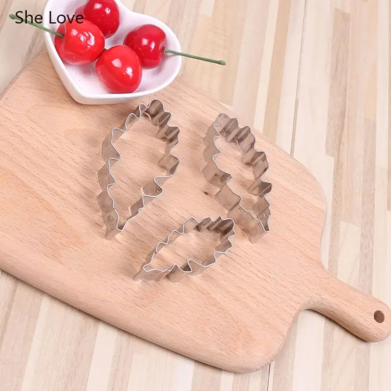 Формы Chzimade 3 шт./лот из нержавеющей стали в форме листа для полимерной глины резак