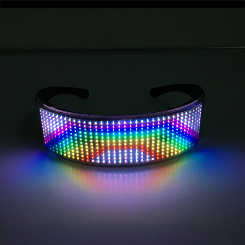 App Control Bluetooth Led Party Glasses Customized Languages USB Charge Flashing Luminous Eyewear Christmas Concert Sunglasses | Дом и сад