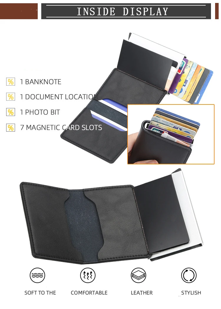 ZOVYVOL Rfid кошелек, кредитный держатель для карт, стикер, визитная карточка, карманные деньги держатель для карт, держатель для карт, металлический держатель для карт, защита