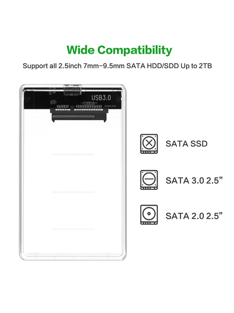 XT-XINTE 2,5 дюйма USB 3,0 USB 3,1 type-C SATA HD коробка SSD HDD жесткий диск Внешний HDD корпус прозрачный чехол инструмент