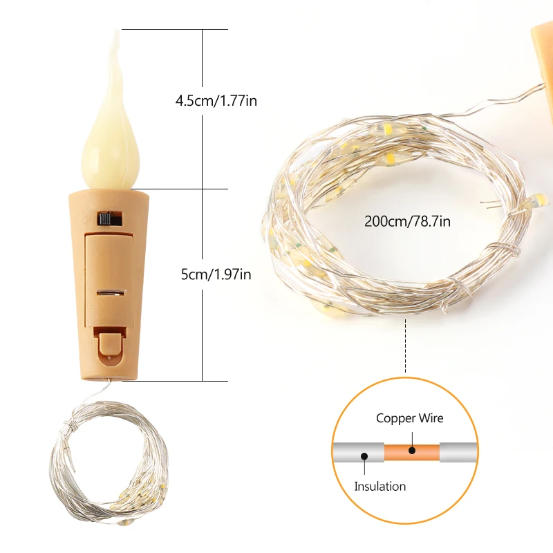 Светодиодная гирлянда из серебряной проволоки 2 м|Светодиодная лента| |