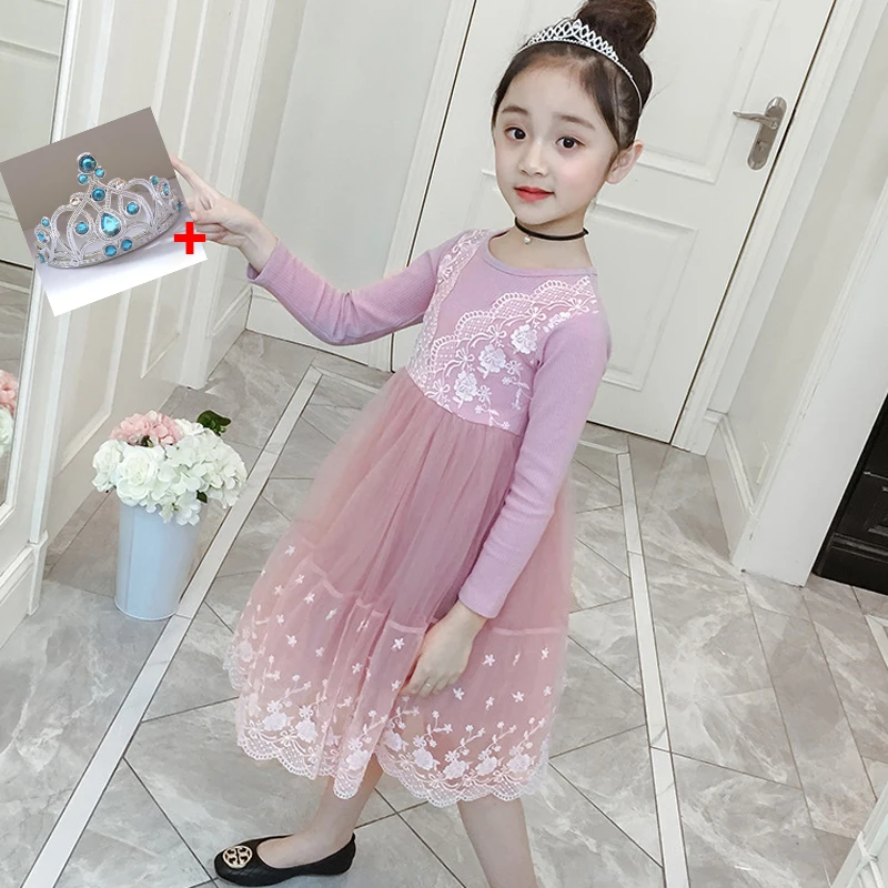 Одежда для девочек детское платье на день рождения рождественское Сетчатое