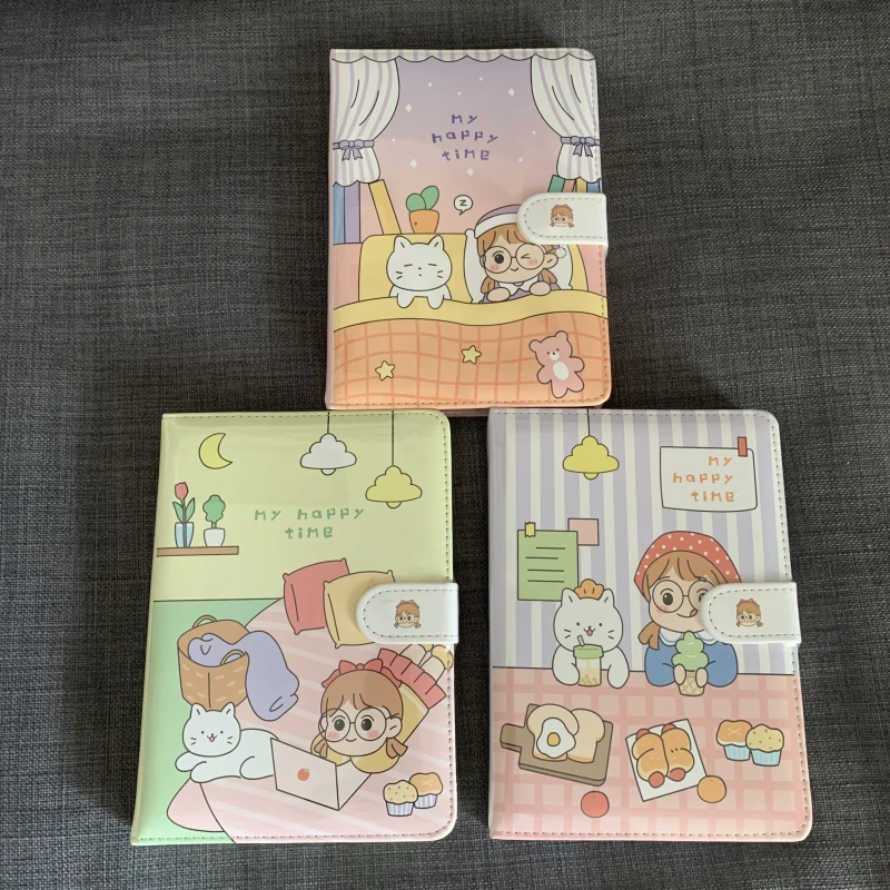 Kawaii Notebook Pu Cover Line/Dot 224 Pages Diary Diy Planner Weekly Journal Sketchbook Hand Account School Supplies | Канцтовары для