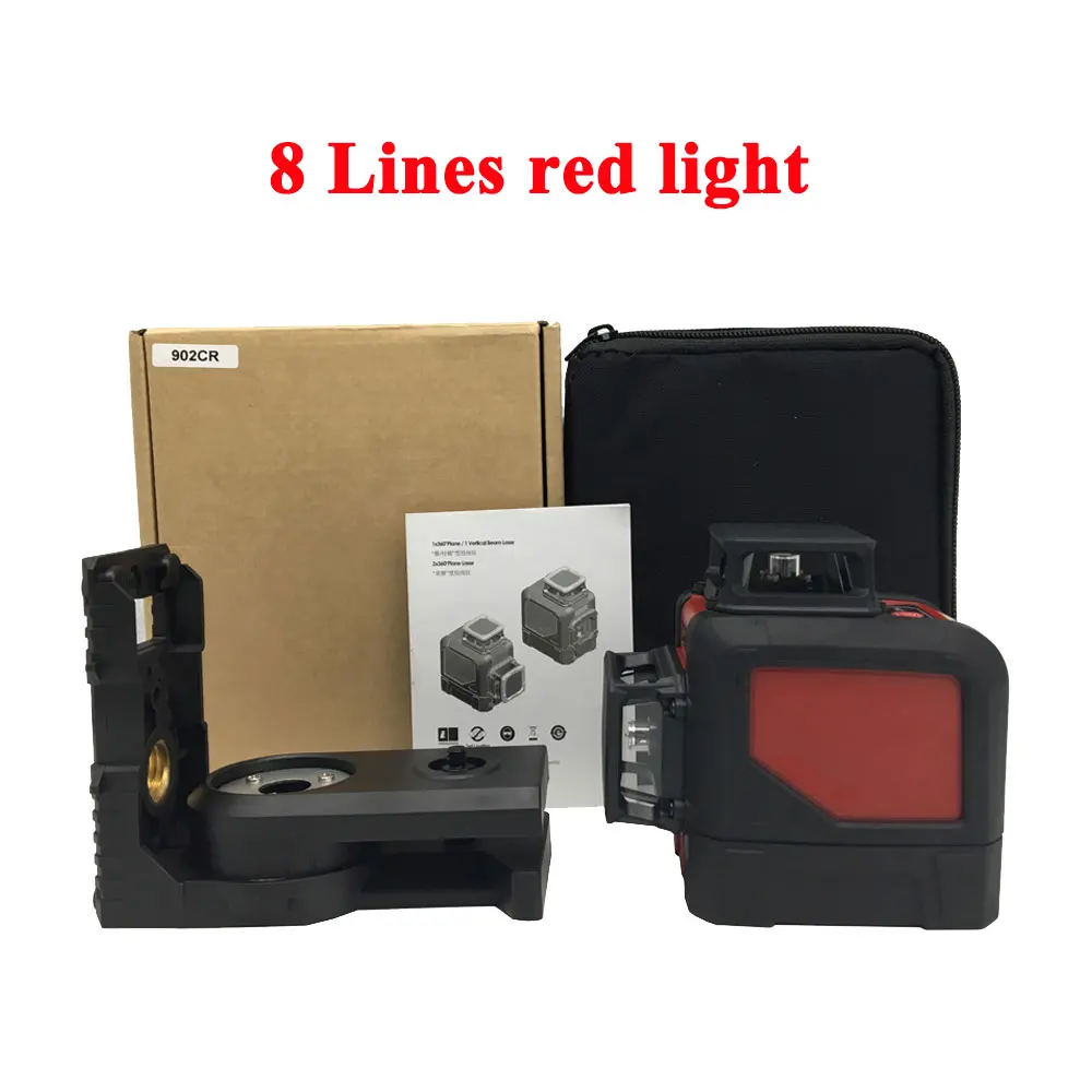 8 lines red light 12 линий 8/5 линий зеленый светильник лазерный нивелир портативный самонивелирующийся лазерный уровень зеленый луч лазерный нивелир метр - Цвет: 8 lines red light