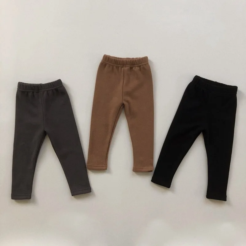 WLG леггинсы для девочек и мальчиков детские штаны зимние Бархатные толстые