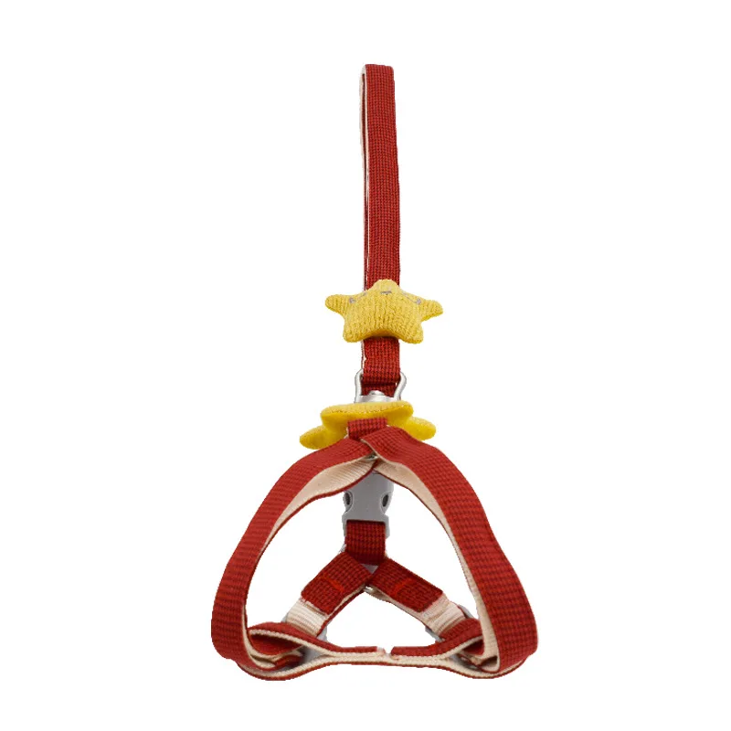 

Dog chain five pointed star puppet pet traction chest strap Plaid Cotton small dog starfish dog rope comfortable and lovely