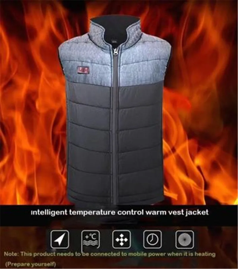 USB жилет с подогревом wo мужской/мужской зимнее пальто без рукавов теплая куртка