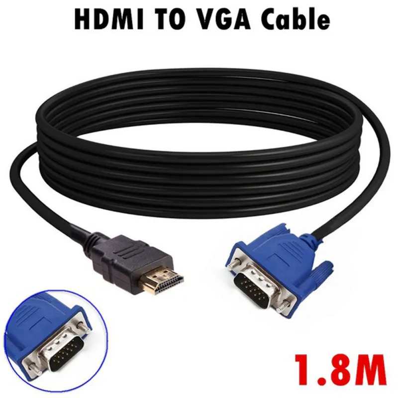 1 8 м HDMI кабель для VGA адаптер цифровой 1080P HD компьютера Адаптер Соединительный