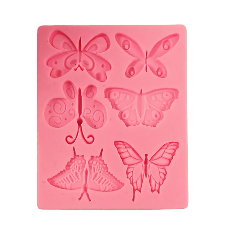 Epoxxy Resin Molds 6pcs Butterfly 3D Fondant Cake Designer Diy Wall Panel Plaster Polymer Mold