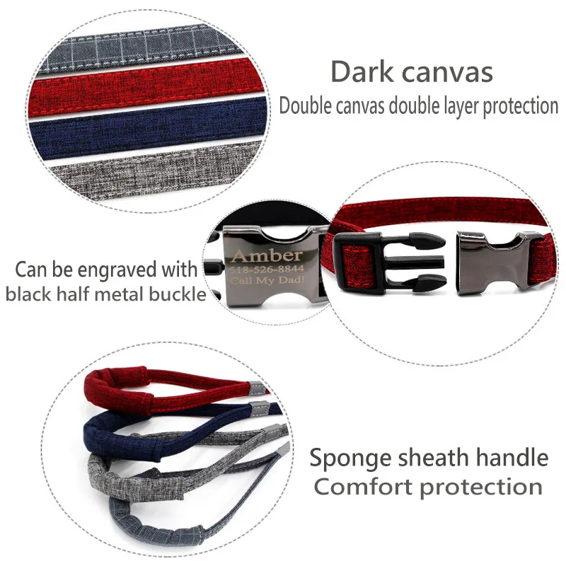 Ошейник для собаки персонализированный нейлоновый ошейник питомца на заказ