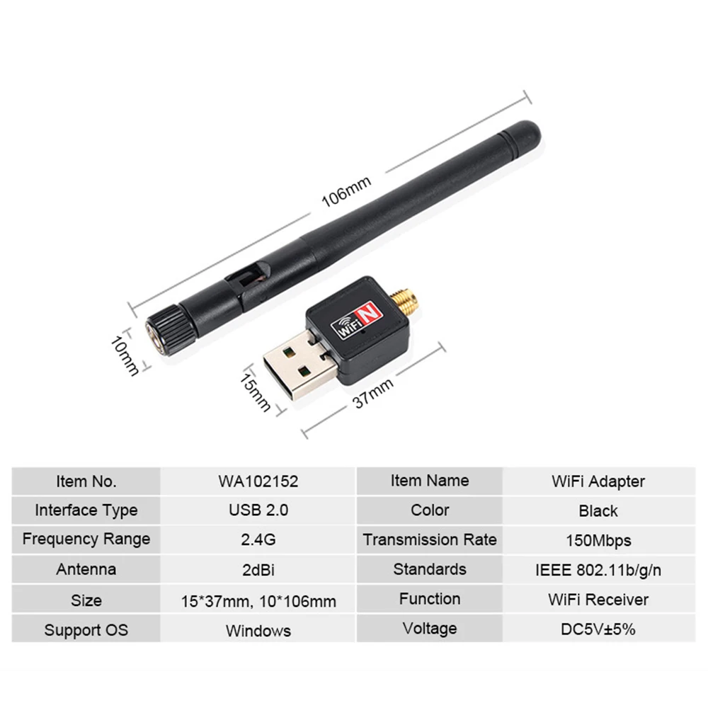 USB адаптер 150 Мбит/с Wifi антенна USB Wi-Fi адаптер ключ беспроводной сетевой картоприемник WiFi Lan Ethernet для ПК ноутбука - Цвет: Package 4