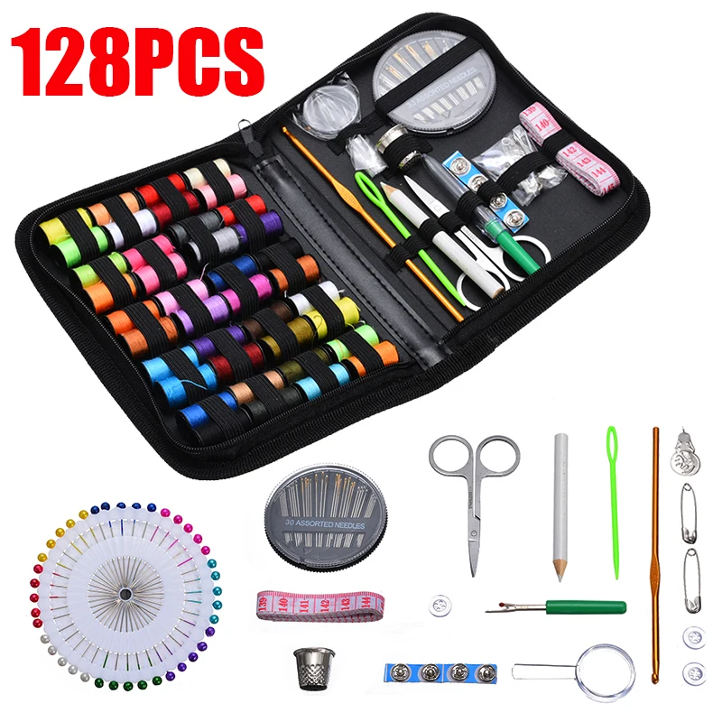 

128pcs/set Portable Sewing Kit Home Travel Sewing Tool Set Kitting Needles Tools Quilting Thread Stitching Embroidery Craft