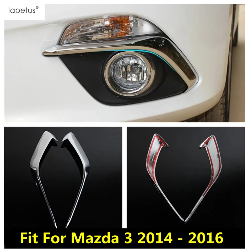 

Accessories For Mazda 3 AXELA Hatchback Sedan 2014 2015 2016 Front Fog Light Lamp Eyelid Eyebrow Molding Cover Kit Trim 2 Pcs