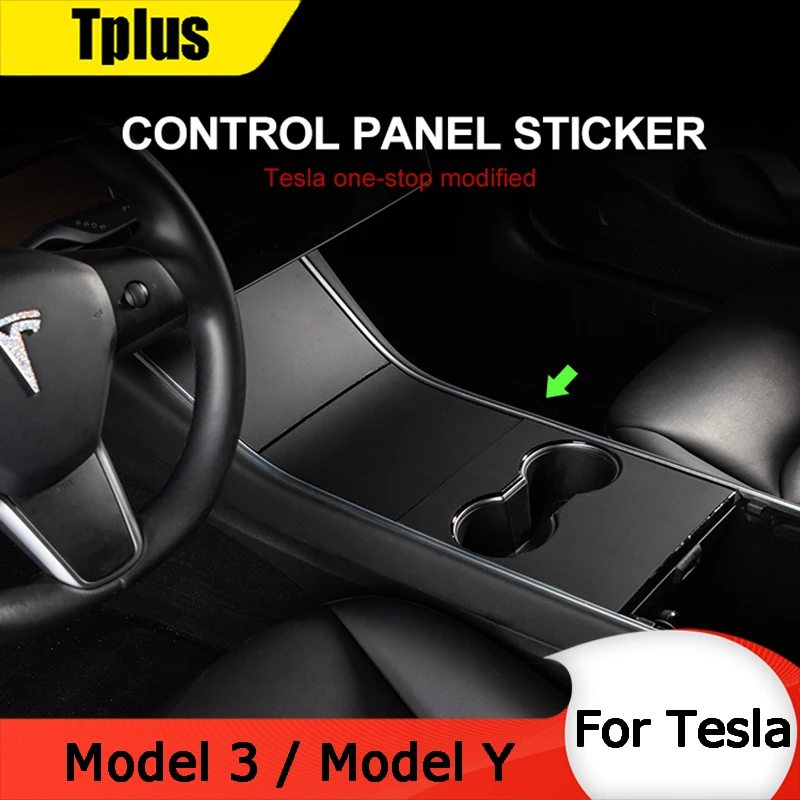 

Tplus Car Center Console Panel Protective Film For Tesla Model 3 / Y Accessory Panel Shape Sticker Model Three