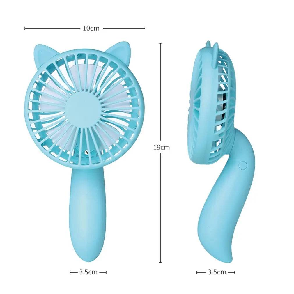 

New cute cartoon totoro squirrel holding rotating fan outdoor gift convenient mini charging fan