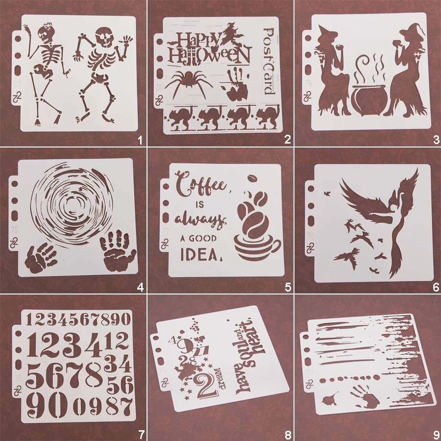 DIY предварительно окрашенная линейка спрей маска Layering трафареты шаблон печать