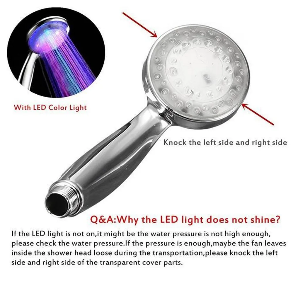 Креативная Светодиодная насадка для душа цветная ванной комнаты 7 цветов