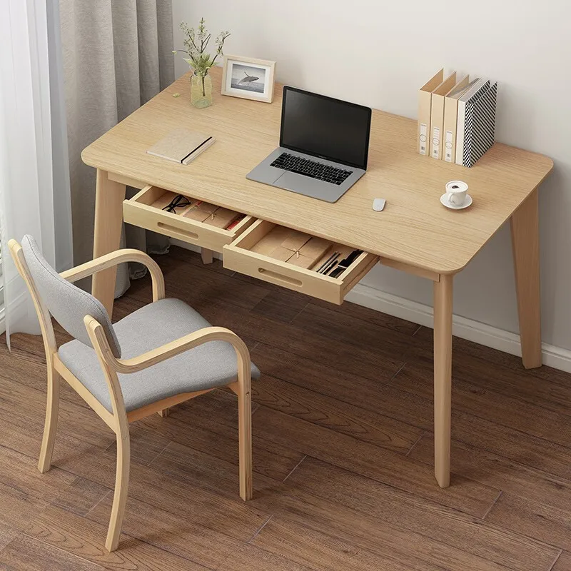 

Office Computer Desk Desktop Desk Home Simple and Practical Desk Solid Wood Leg Study Desk Dormitory Student Simple Desk