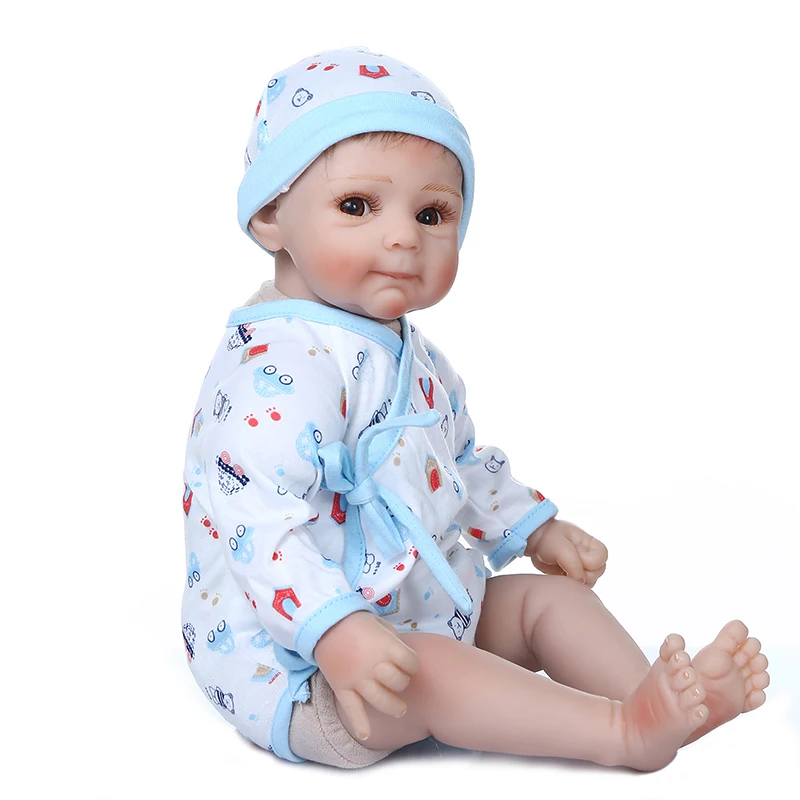 NPK 49 см очень милая Кукла Новорожденный мальчик в синем платье с одеялом