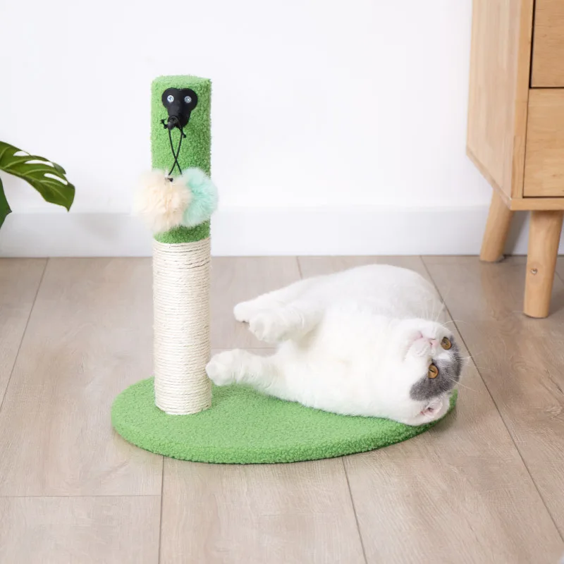 

Beautiful Small Cat Scratching Post Frame with Sisal Rope and Ball Interesting Kitten Climbing Column Toy Cat Scratcher Cat Toy