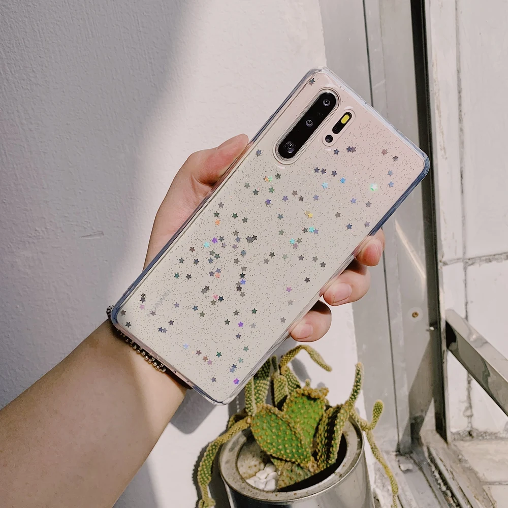 Чехол для Xiaomi Mi 9T A3 Redmi Note 10 7 8 9 9s 9A 9C NFC Pro Max блестящие звезды блестки мягкий