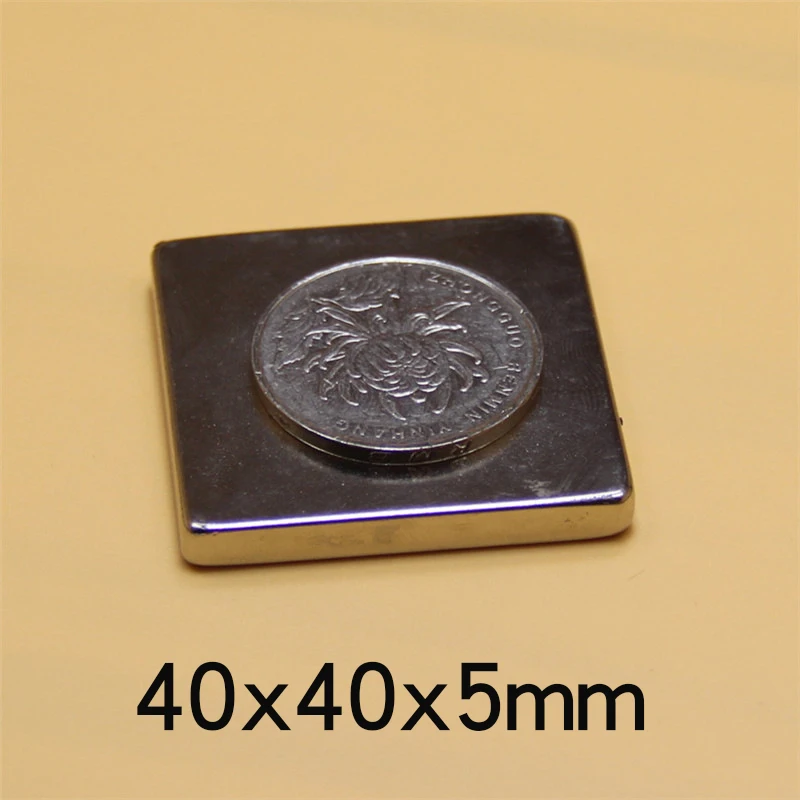 

1/2/3/PCS 40x40x5mm NdFeB Super Strong Neodymium Magnet Block Permanent Magnet Powerful Magnets N35 Magnetic 40*40*5mm