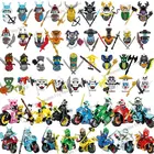 Мини-фигурки Ниндзя из мотоцикла, конструктор, скелет, солдаты, змеи, воин, Самурай, аниме фильмы, куклы, детские игрушки