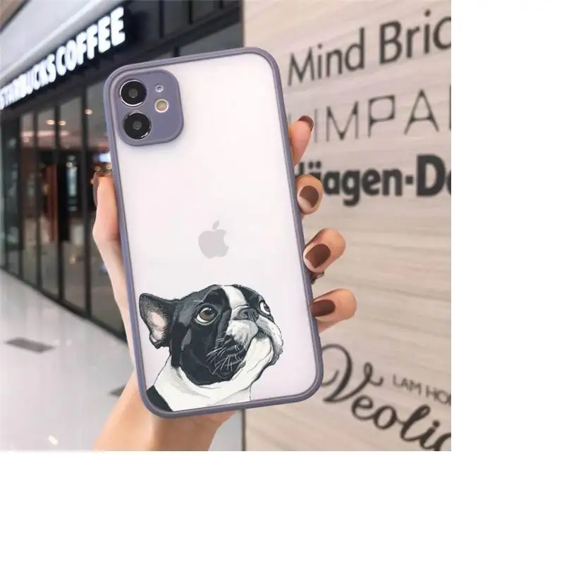 

Dog French Bulldog Phone Case matte transparent For iphone 7 8 11 12 plus mini x xs xr pro max cover