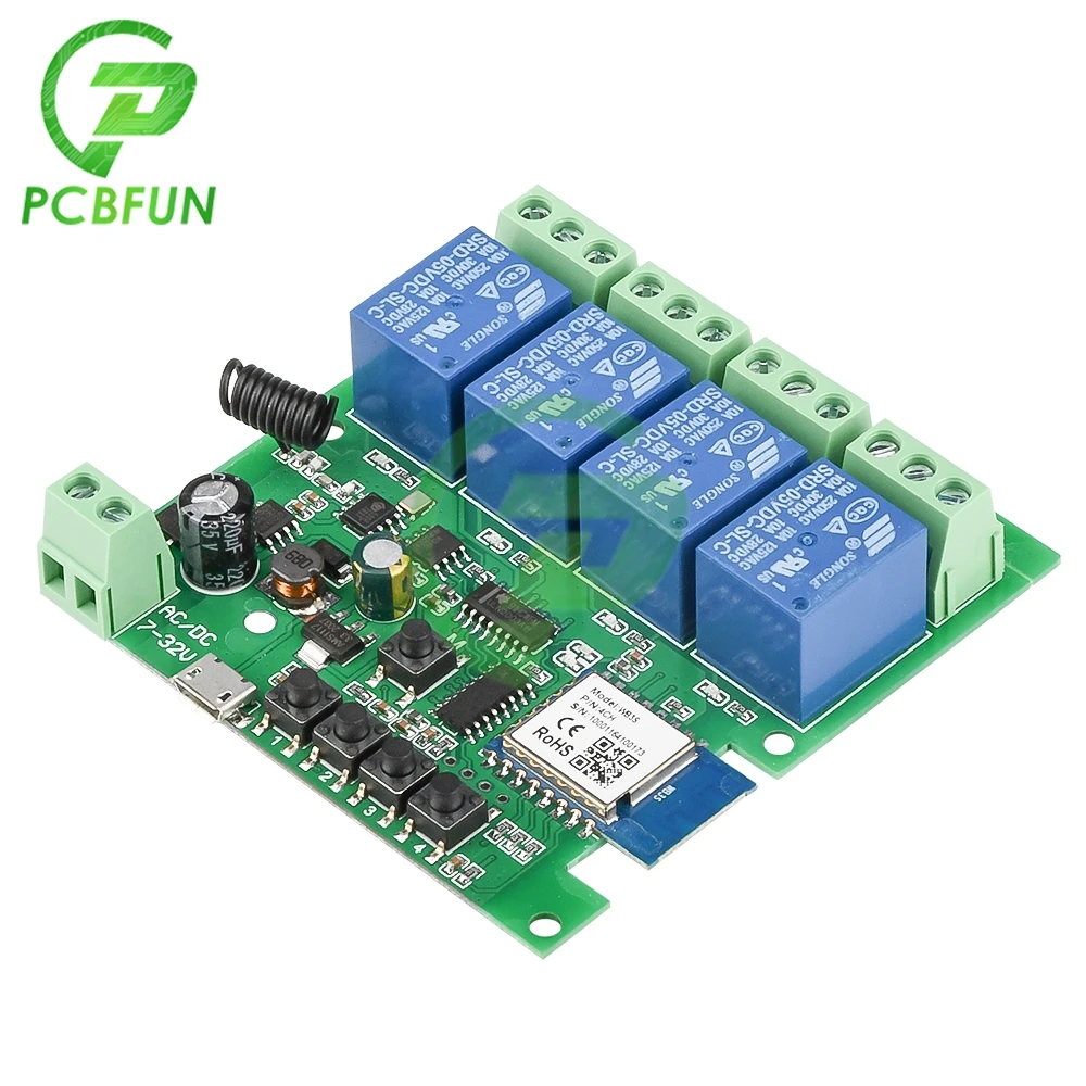 USB 5V DC7-32V 1CH 2CH 4CH RF WI-FI дистанционного Управление релейный коммутационный модуль 12V