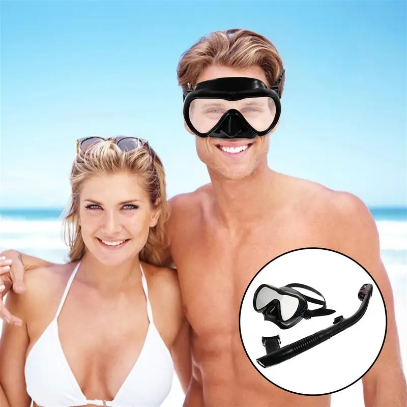 

1 Set Silicone Snorkeling Mask and Snorkel Kit Adults Full Dry Snorkeling Gear