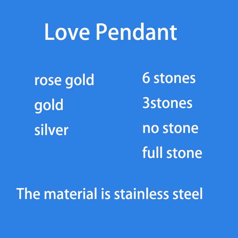 Подвеска Love ожерелье из титановой стали розовое золото вечерние свадебные