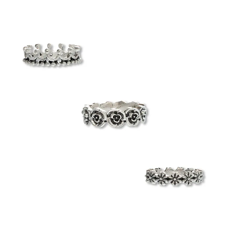 11 шт./компл. Женская мода кольцо в богемном стиле ретро волны сердца цветы