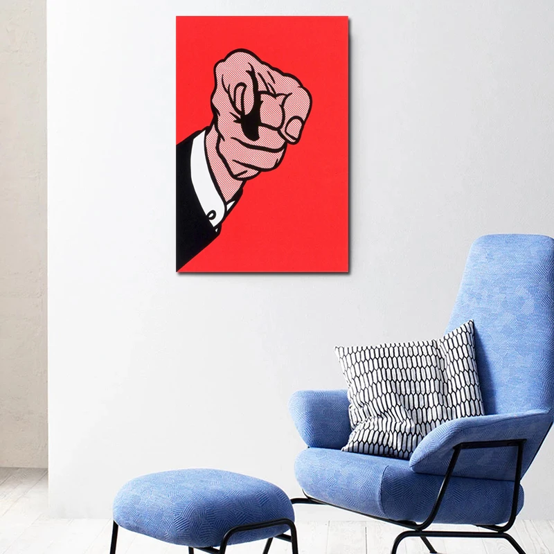 Современный красный фон с рисунком жеста Картина на холсте для гостиной домашний