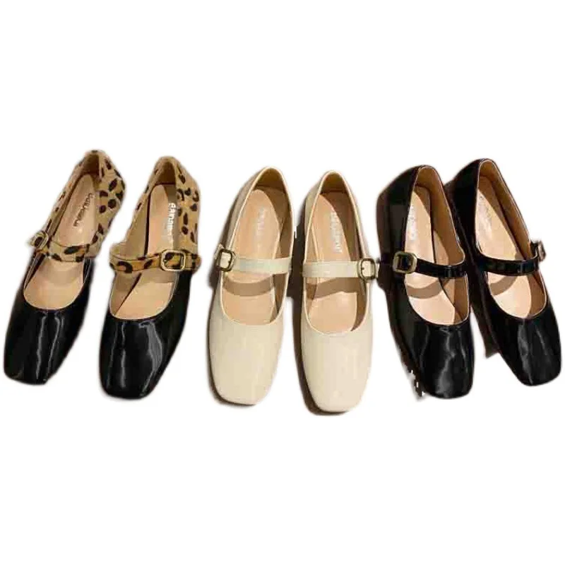 

Summer Shoes Ladies Elegant Casual Female Sneakers Dress Flats Women Soft Square Toe 2021 Retro New Grandma PU Basic Mary Janes