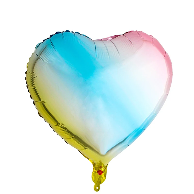 gradient heart 6 шт. Звездный воздушный шар из фольги украшения на день рождения 1-й первый день рождения для маленьких мальчиков и девочек вечерние для детей, для взрослых, для свадьбы, Декор - Цвет: gradient heart