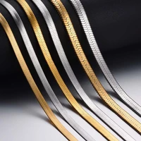 1 piece width 4mm5mm6mm stainless steel flat snake chain necklace jewelry for men women not allergic