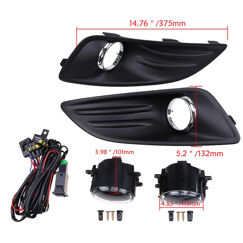 Передний бампер левый и правый противотуманный светильник комплект для гриля Ford