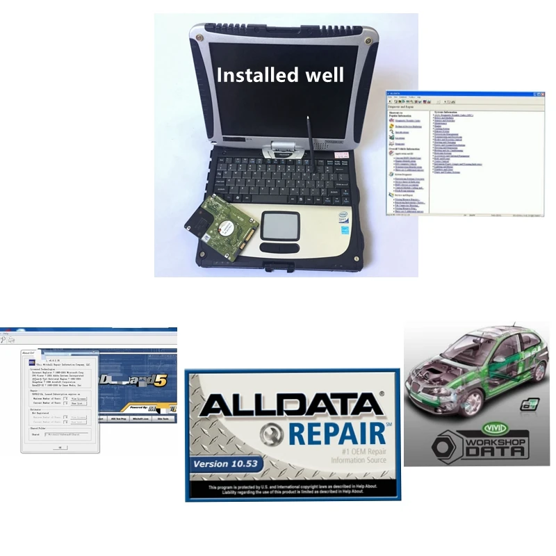 2020 горячая Распродажа Alldata Авто Ремонт программного обеспечения все данные 10 53 с