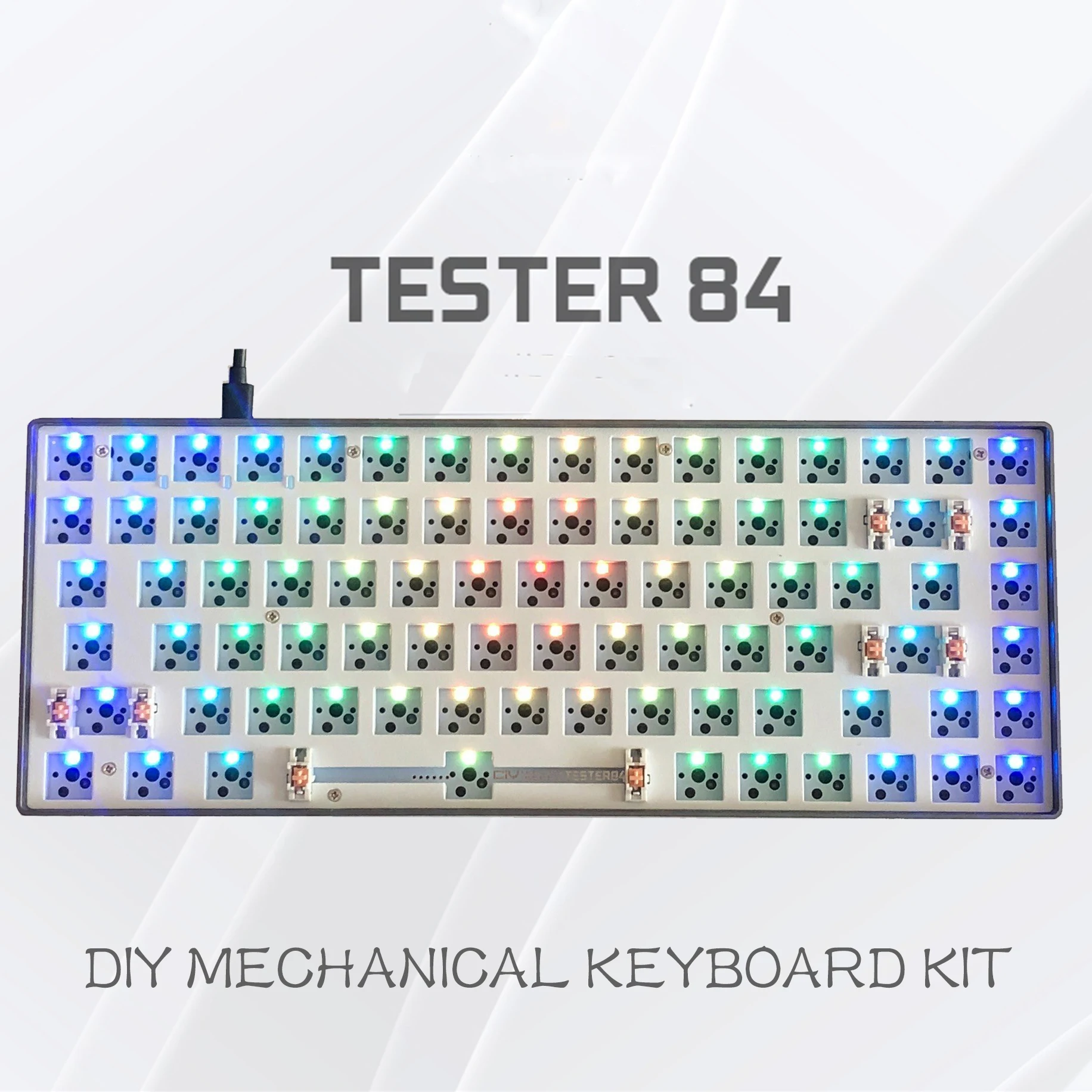 

Набор для механической клавиатуры ZUOYA TES84 Hotswap, "сделай сам", проводная клавиатура Type-c, 3/5 контактов, RGB подсветка, металлическая средняя рамка,...
