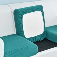 sofa seat cushion cover elastic solid color pets kids furniture protector polar fleece stretch washable removable slipcover