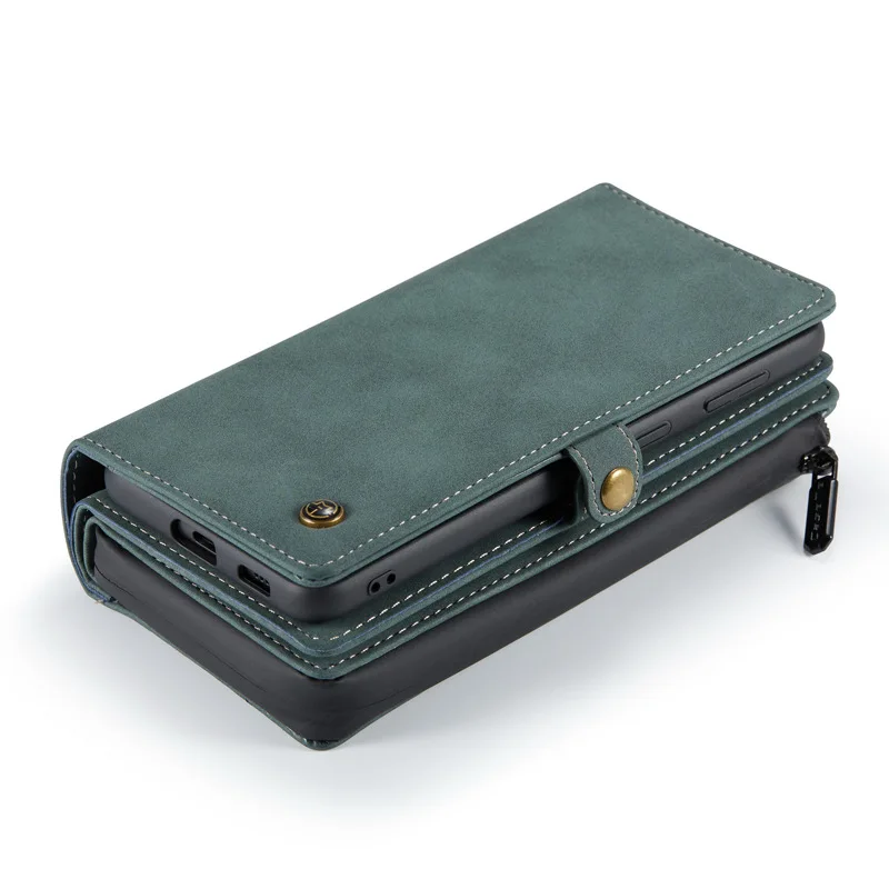 

Samsung S21 frosted genuine leather mobile phone leather case retro zipper bag multifunctional S20 Ultra split protective cover