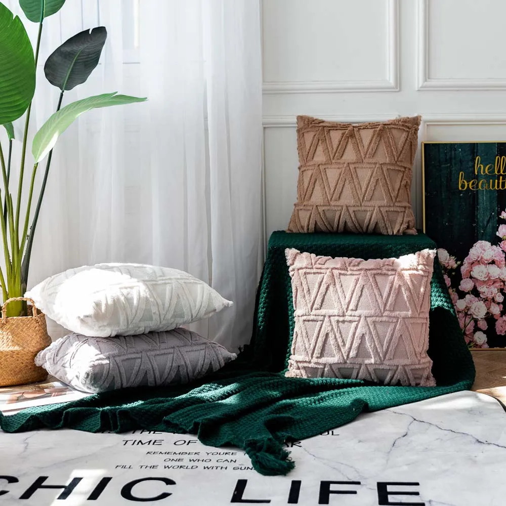 ADOREHOUSE полосатый пледы Наволочки с ворсовый хлопок квадратный наволочки