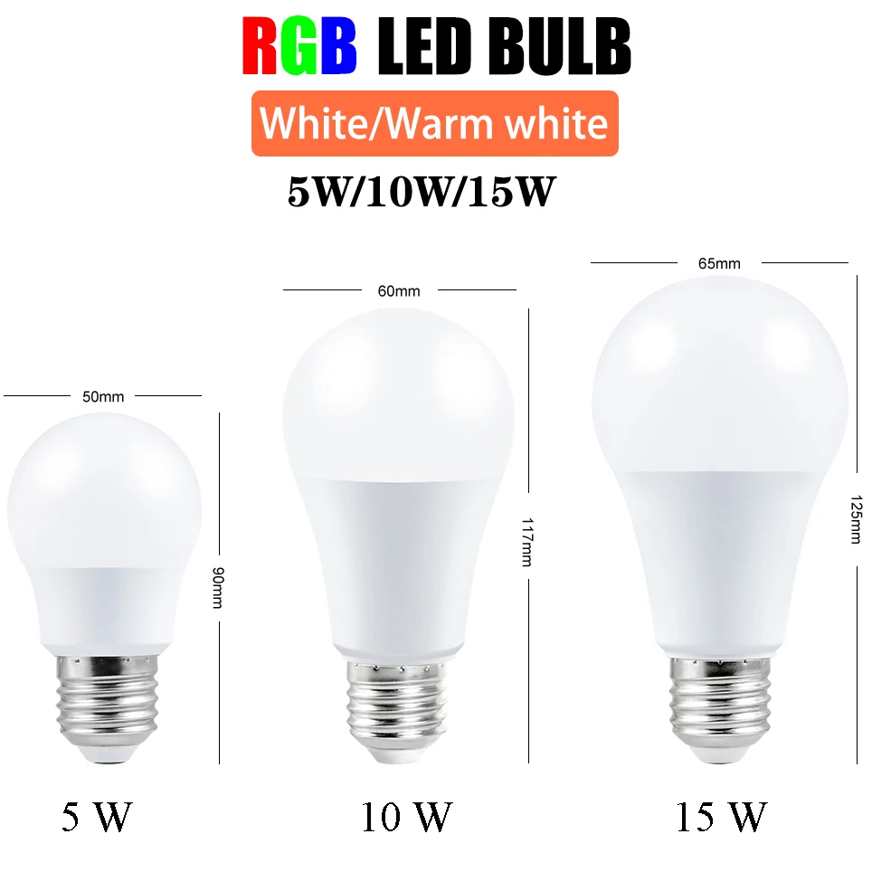 Светодиодная лампа меняющая цвет 16 цветов 110 В RGBW волшебная RGB с регулируемой