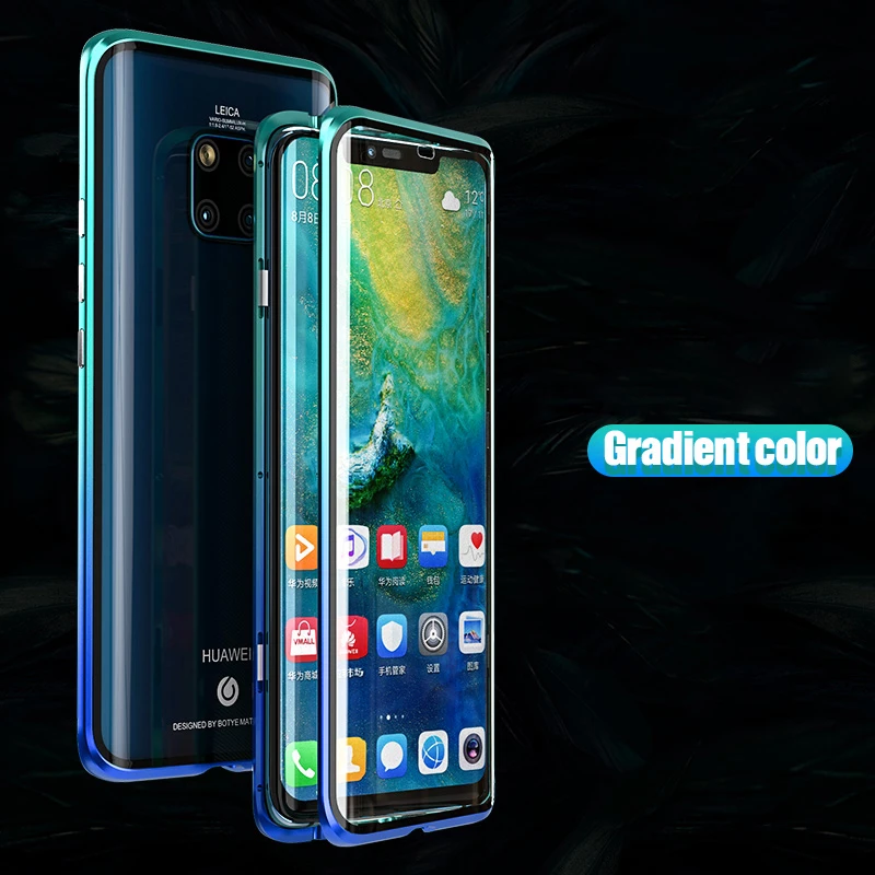 360 Полный Магнитный чехол для huawei P30 Pro P20 mate 20 металлический бампер 12D Передняя сенсорная пленка закаленное стекло крышка huawei P30 Pro Чехол