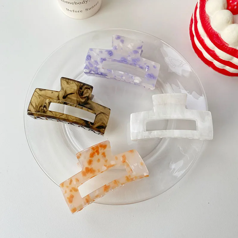 

Free Korea Large Frosted Plate Hair Claw Printing Hair Clip Fashion Multicolor Hair Accessories Hairpin Back Of Head Hair Clip
