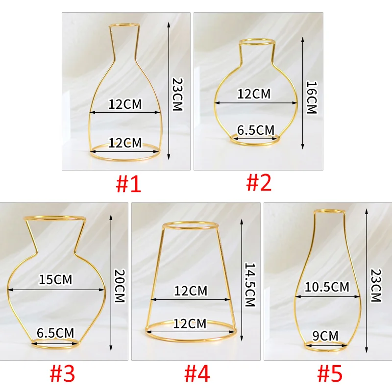 2020 Ретро ваза железные цветы вазы золотые металлические для цветов