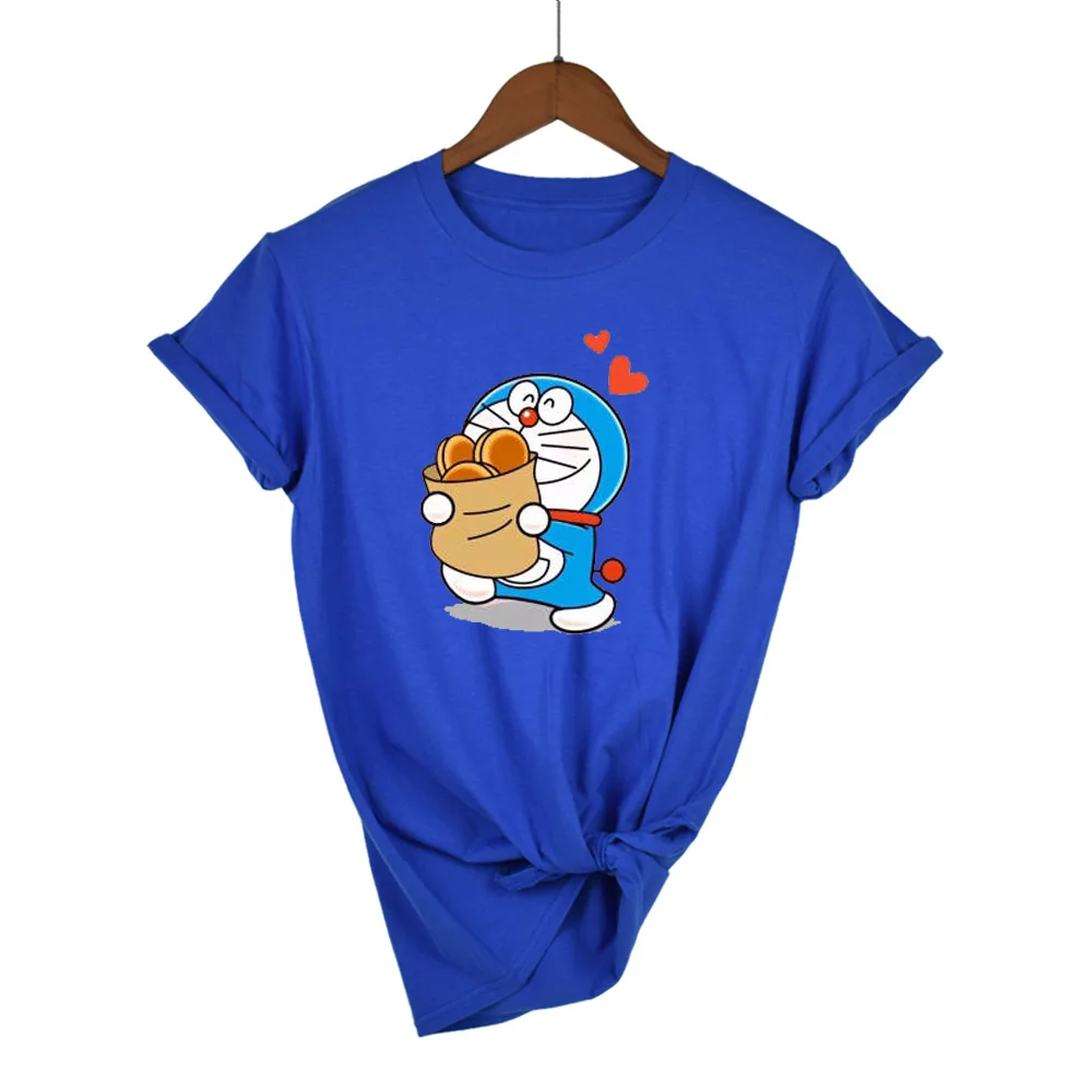 Модная одежда Doraemon летняя футболка с коротким рукавом Забавный принт